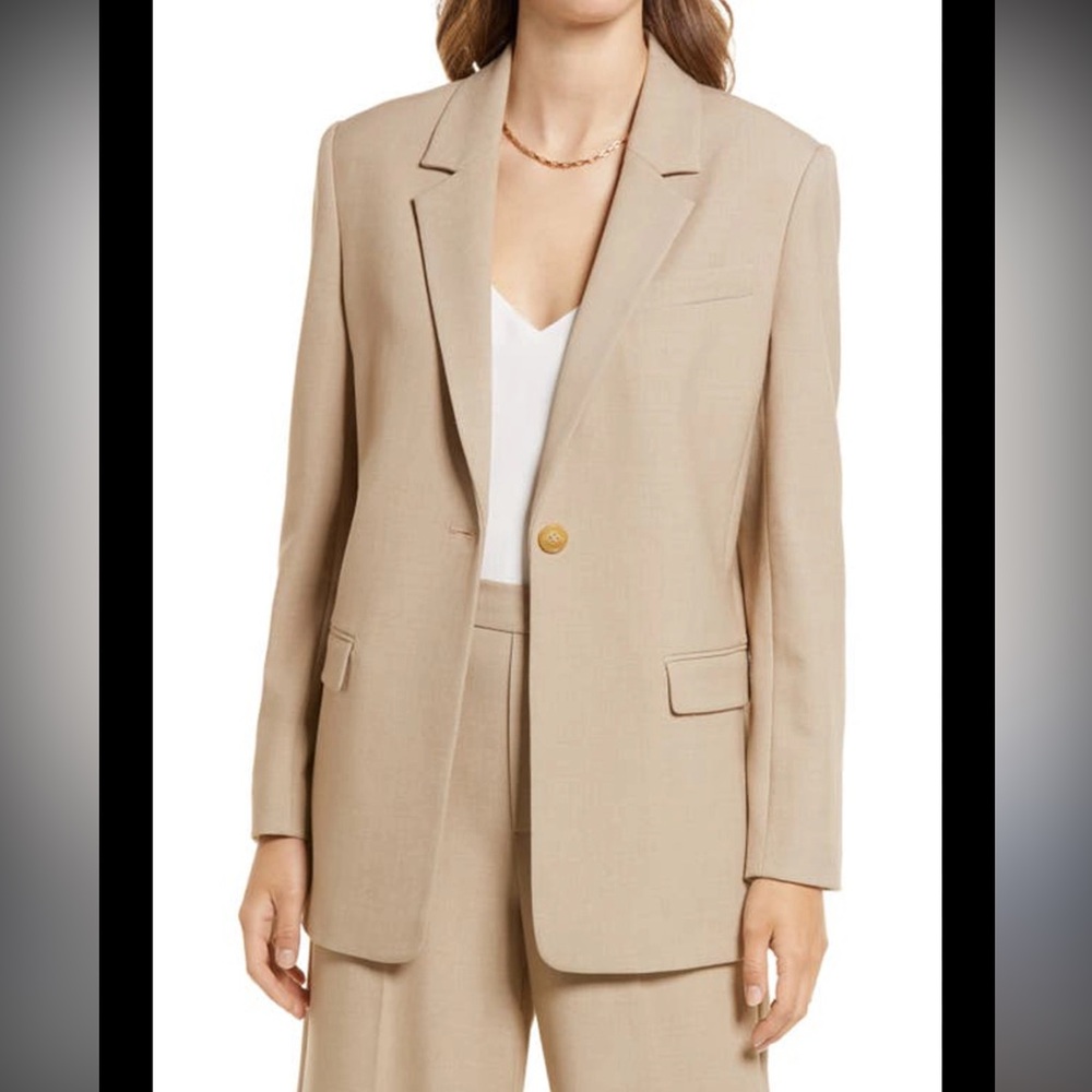 Nordstrom Boyfriend Blazer in Tan Cobblestone